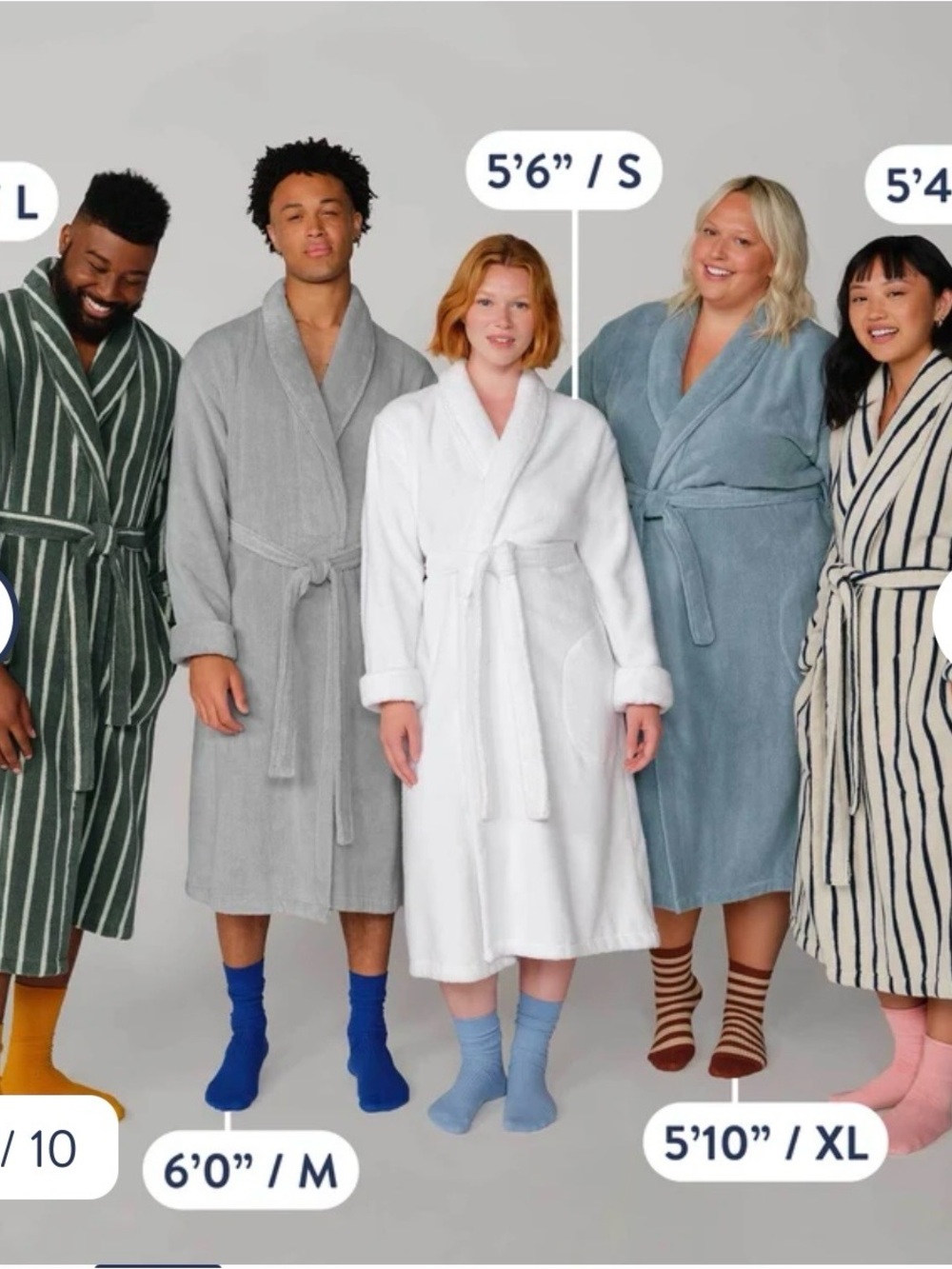 Brooklinen Cream and Brown Striped Super Plush Robe Size M New with Tags Unisex - Picture 3 of 4